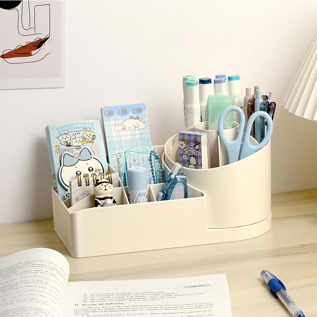 360 Degree Rotating Desk Organizer, Desk Pencil Pen Holder, Desktop Storage Pen Organizers Stationery Supplies for Office