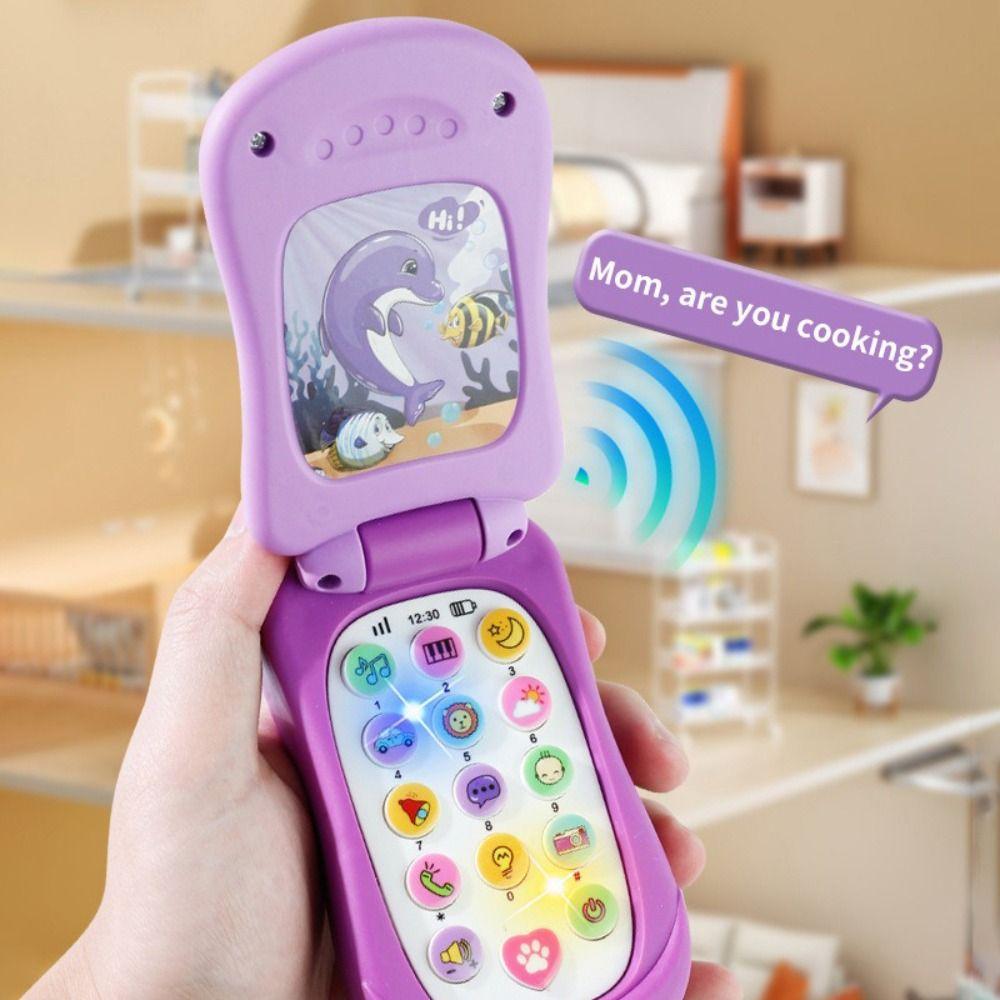Flip Cover Simulation Flip Phone Voice Toy Music Phone Toy  Children's Day Gifts