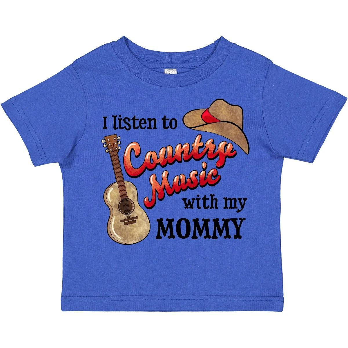 Inktastic I Listen To Country Music With My Mommy With Guitar Toddler T-Shirt 100