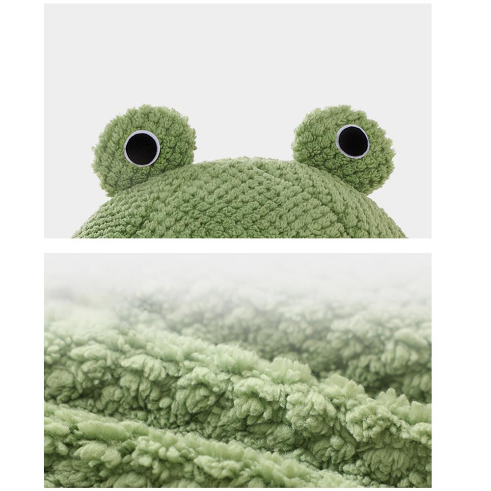 Frog Shaped Cat Bed Green Plush Warm Cat Dog Beds Nesting Basket Kennel Beds Pet Accessories