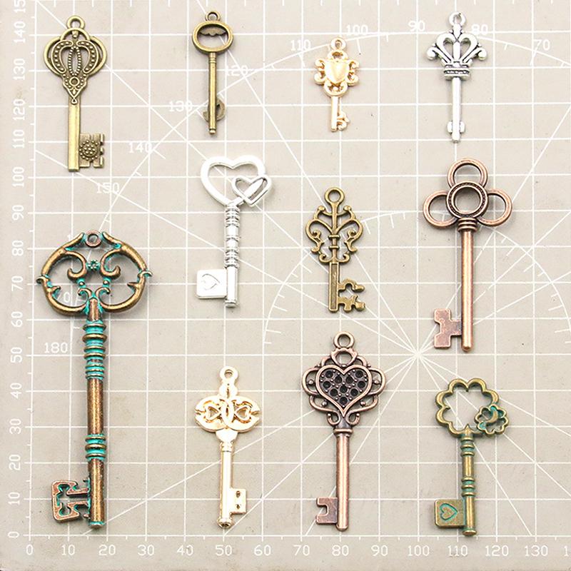 50G/Pack Key Charms Bracelets Necklace Craft Metal Pendant For Jewelry Making Diy Supplies Small Business Supplies