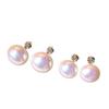 Shi Jia Hanfen Pink Pearl Stud Earrings with 925 Silver Needle - Elegant Mosquito Coil Ear Clips for Women