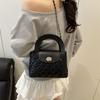 2025 Korean Simple Diamond Small Fragrant Wind Women's Bag Chain Small Bag, Fashionable Messenger Hand Carry Portable Messenger Bag