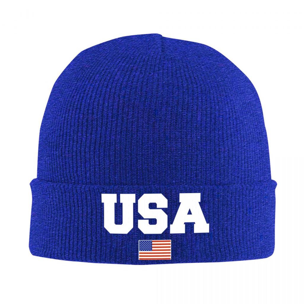 USA Printed Bonnet Hats Beanie Hats Printed Knit Hat Spring Casual Unisex Women Unisex Hippie Warm Caps