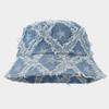 Vintage Western Jazz Washed Denim Outdoor Fringed Sun Hat Wide Brim Outdoor Beach Fisherman's Hat Bucket Hats