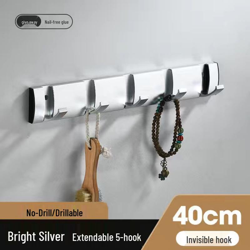 Foldable No-Drill Wall-Mounted Invisible Coat Hook for Dressing Room or Door