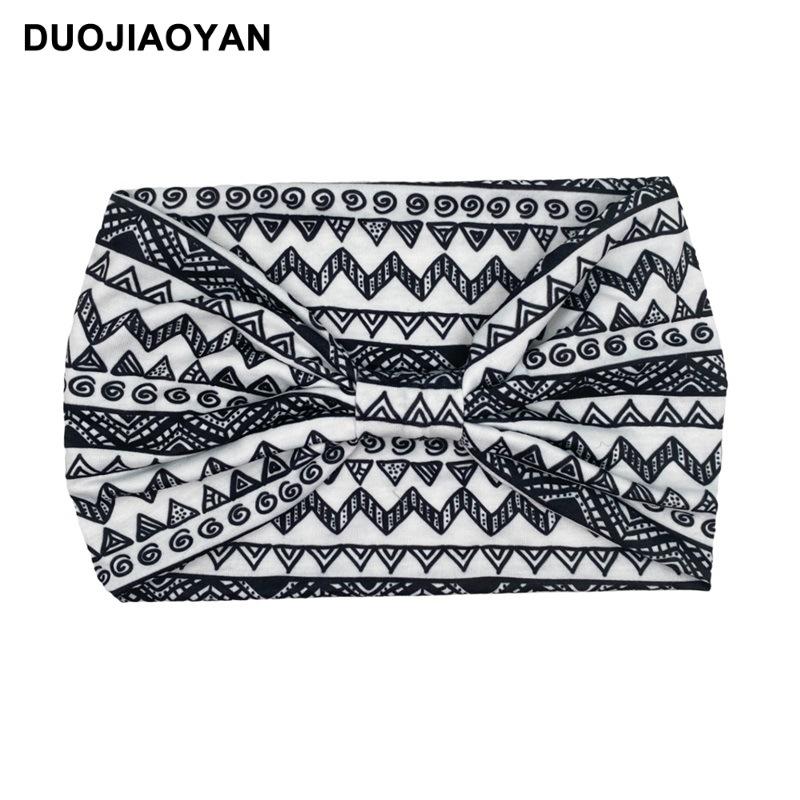 Knot Headband, Color Blocked Pattern Printed Sports Headband, Fashionable Polka Dot Wide Edge Elastic Headband