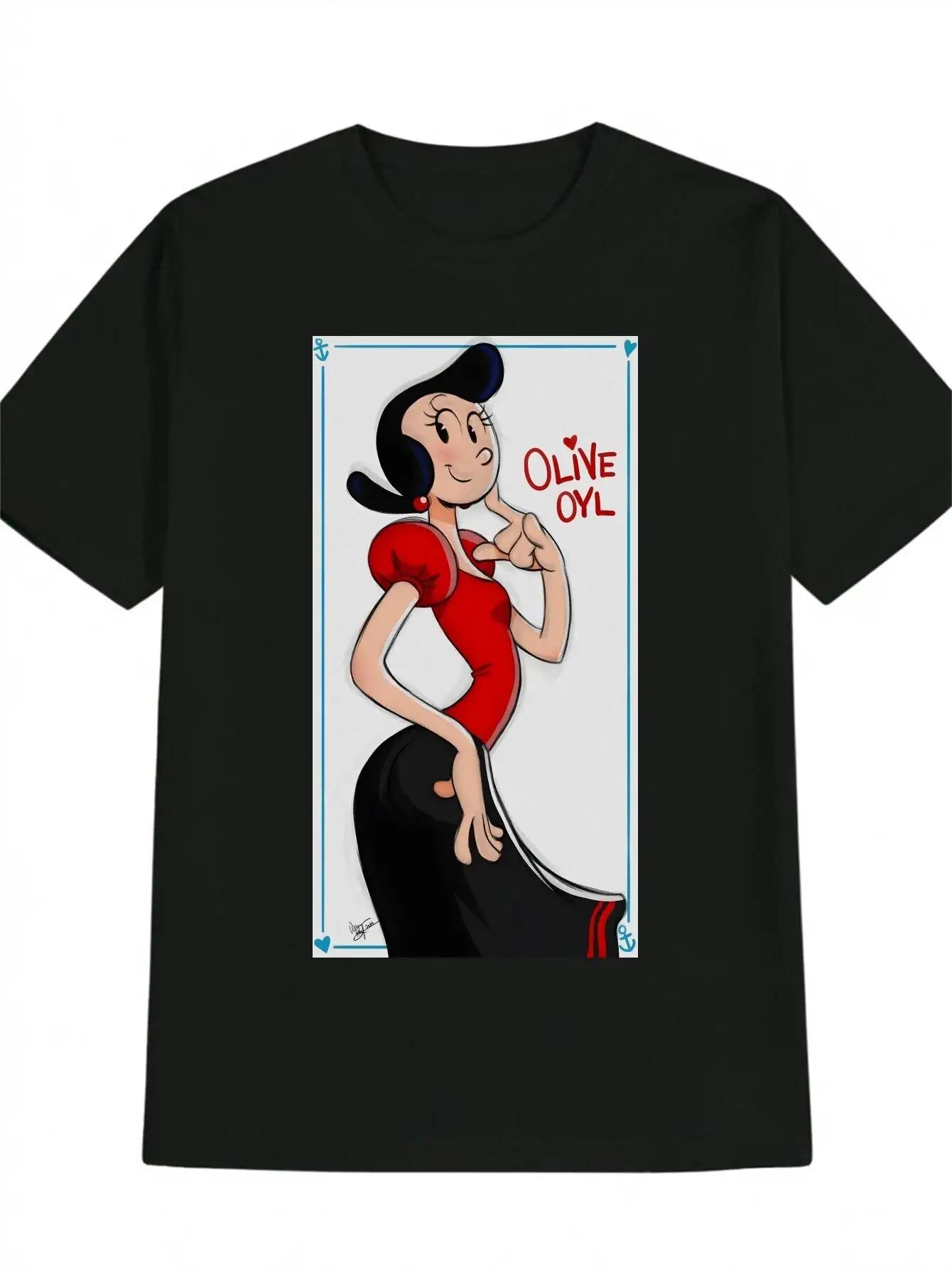 T-Shirt y2k Popeye & Olive Oyl Black 3XL
