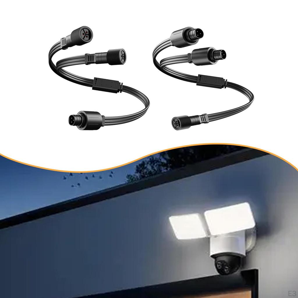 Outdoor Lights Extension Cable Cord Plug and Play Portable Versatile Y Splitter for Light