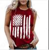 Amazon Wish Clothing Women's Vest Independent Station Summer Fashion American Flag Independence Day Collection