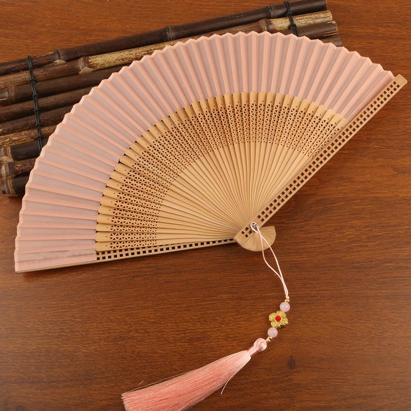 Bamboo Cloth Folding Fan Classical Blank Dancing Fans Handle Fan Chinese Art Crafts Gifts Decoration Fans Home Decor Gifts