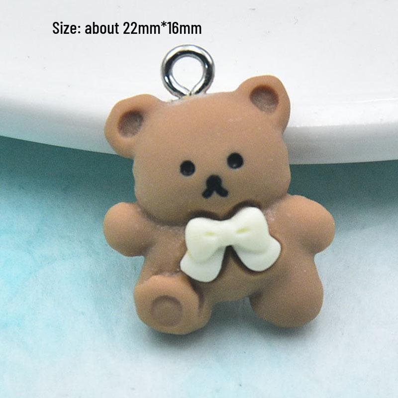 Creative Resin Cartoon Bear & Rabbit Keychain Pendant