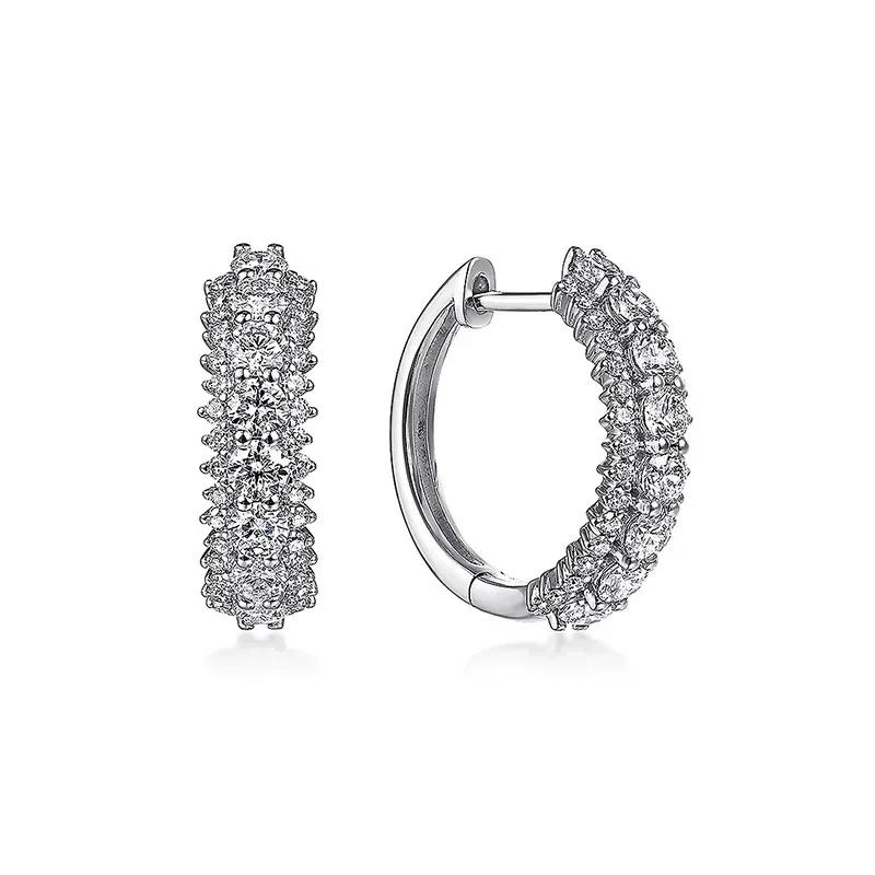Fashionable Small Fresh Earrings Ins Style Personalized Mosonite Sparkling Light Luxury Jewelry Headpiece For Women