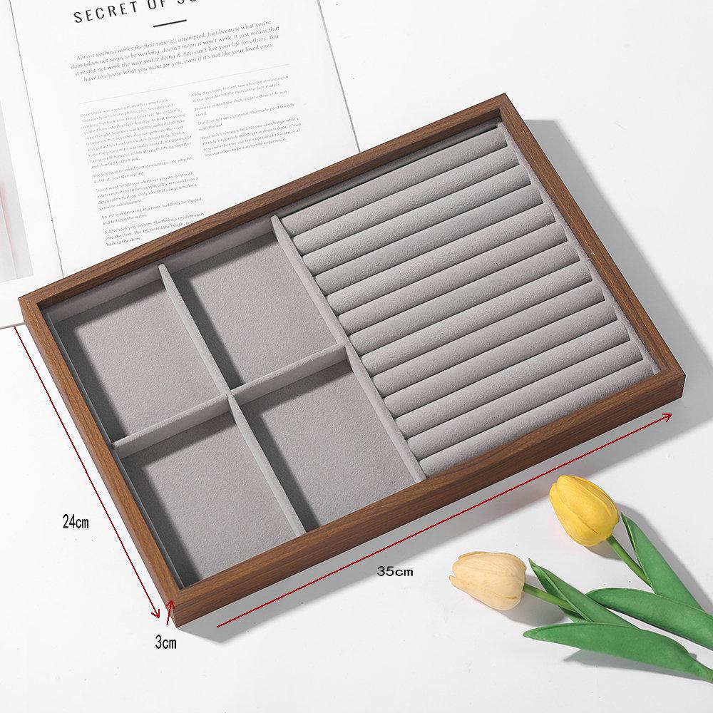 Rosewood Jewelry Box & Display Tray for Earrings and Necklaces