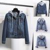 Women's Fashion Long Sleeve Pocket Button Denim Jacket Plus Size