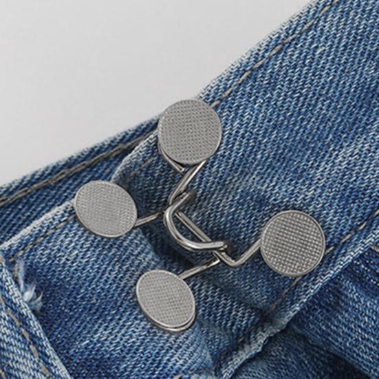 No Sewing Buttons Adjustable Waist Buckles Easy Install Reusable Jeans Waist