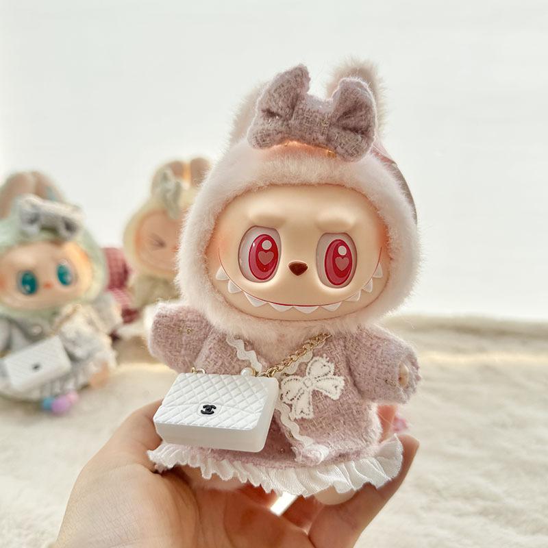 [Clothes Only] First and Second-generation Keychains, Clothes Pendants, Labubuwa Clothes, Classic Small Fragrant Skirt Set.