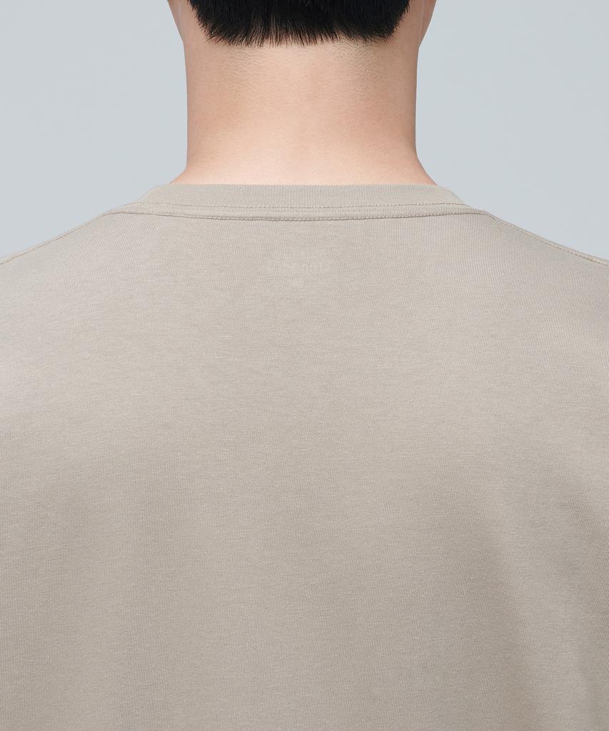 MUSINSA STANDARD Layered Crew Neck Long Sleeve T-Shirt_Long Length [Dusty Beige]