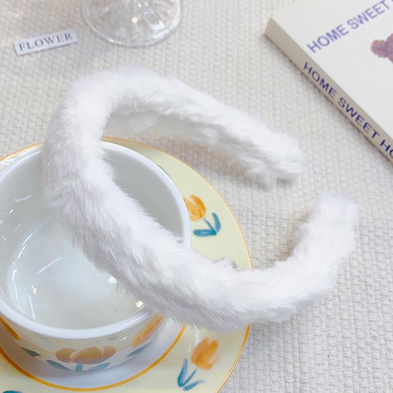 New Colorful Fluffy Hairband For Women Girls Sweet Hair Decorate Headband Plush Hair Hoop Hair Band Fashion Hair Accessories
