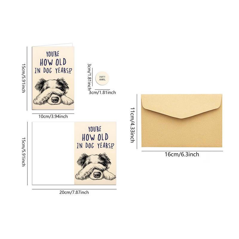 Funny Greeting Cards Cute Birthday Cards 5 Sets Cartoon Animals Humorous Blessings Postcards With 1 Sealing Sticker For Men