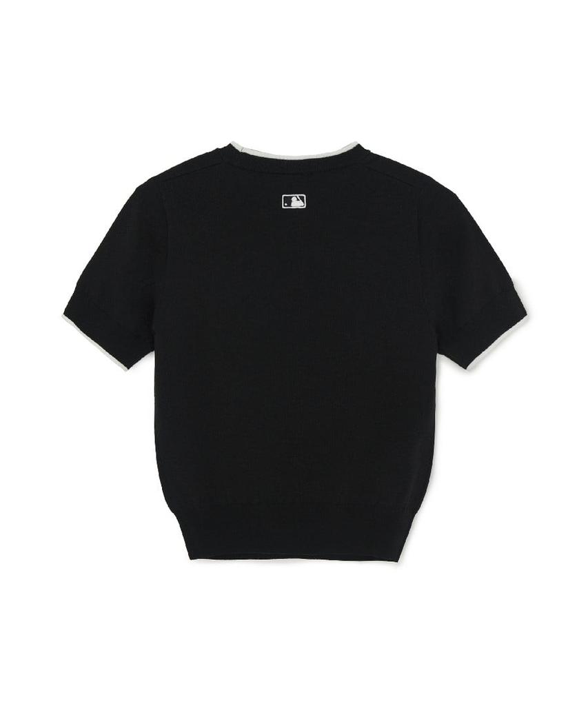 Emelbi Women'S Varsity Cooling Short Sleeve Knit Ny (Black)