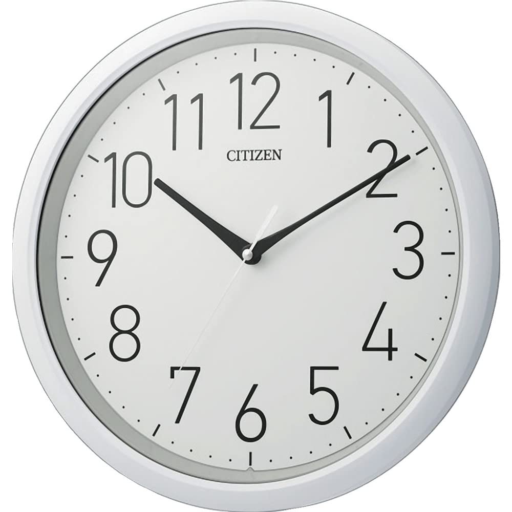 RHYTHM Wall Waterproof and Indoor Continuous Second Clock, Dustproof, Use, Quiet, Hand, White, 32x5.8cm, Citizen, 8MG799-003