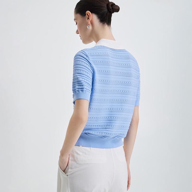 Giovanni Valentino Women's Short Sleeve Knitted Polo Top