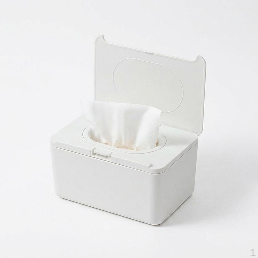 Baby Wipes and Tissue Box for Home Office, Wet Dispenser with Hinged Lid, Modern