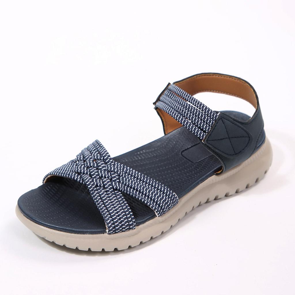 Velcro Slip-on Thick-soled Summer Sandals for Women, Large Size, Beach Shoes