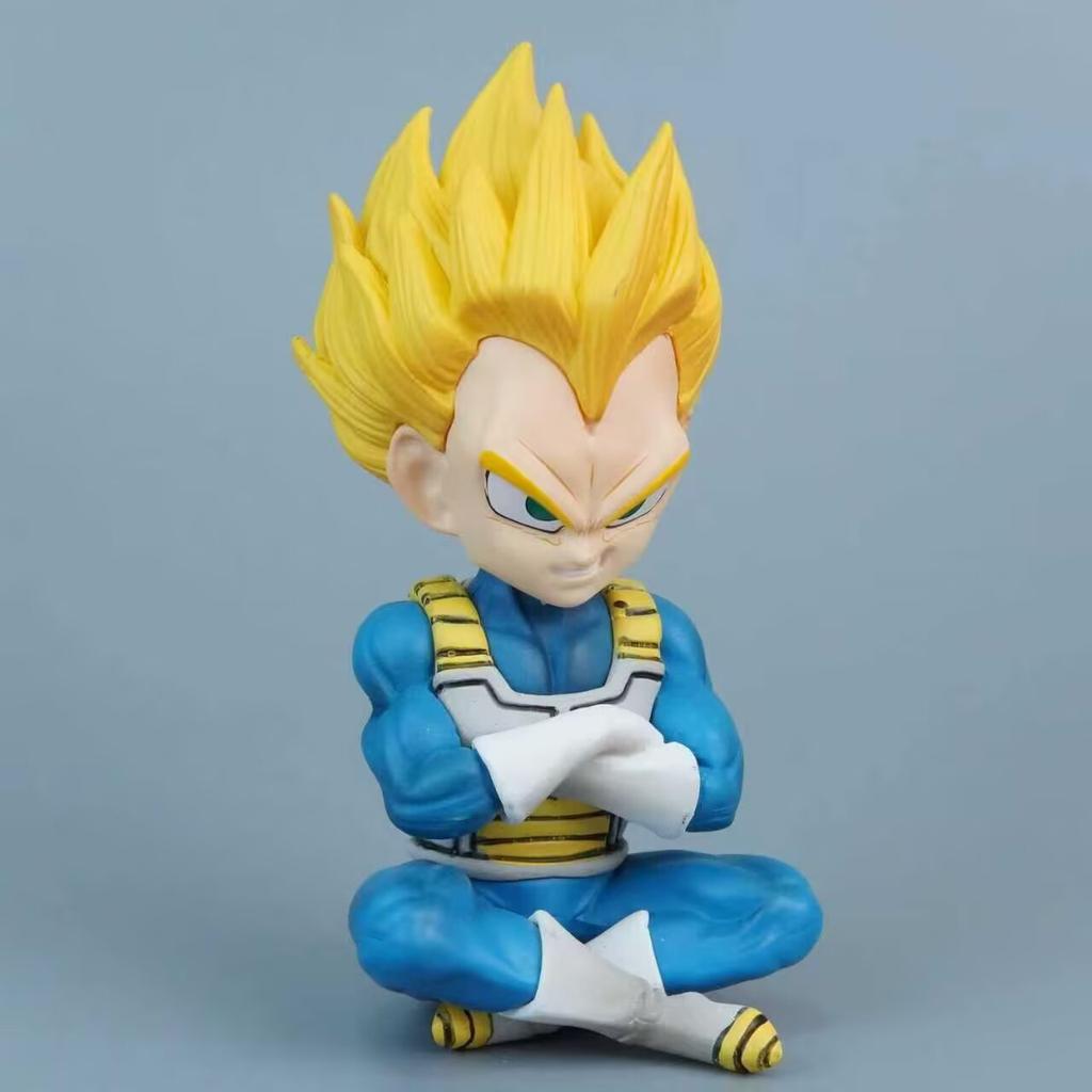 Anime Dragon Ball Z Super Saiyan Son Goku Gohan Vegeta Sitting Ver. PVC Action Figure DBZ Statue Collectible Model Toys Doll
