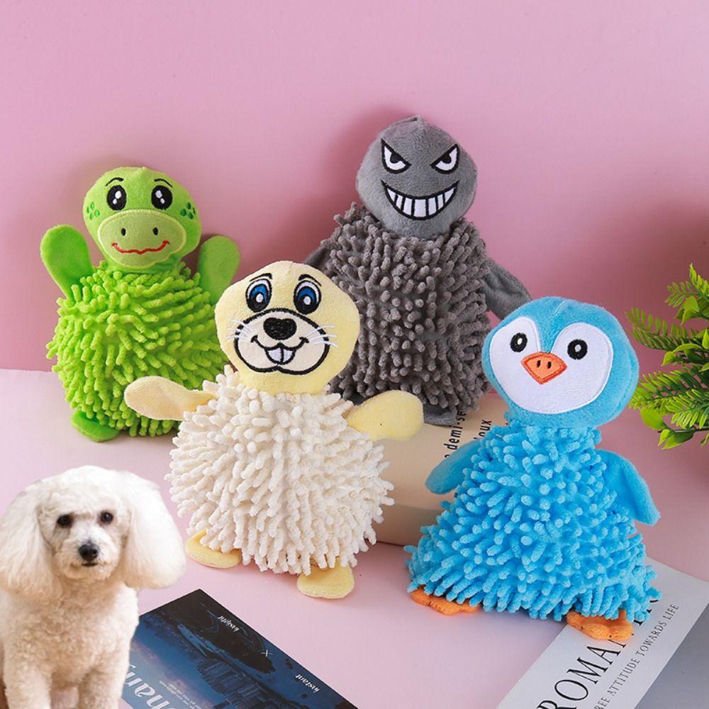 Soft Dog Teeth Grinding Toy Interactive Noise Making Toy Creative Pet Plush Toy Anxiety Relief