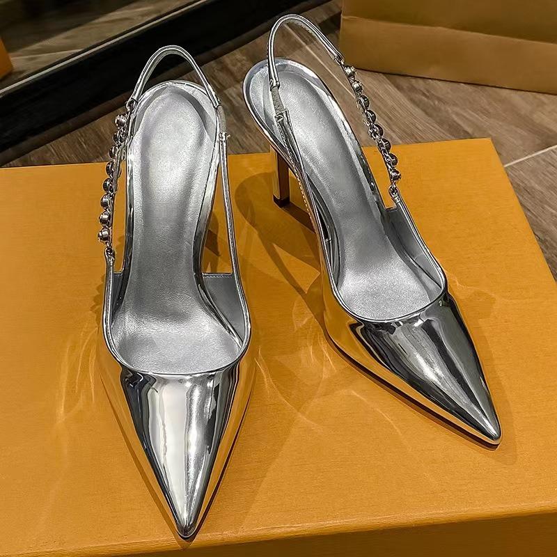 New Style of Silver Sexy High-heeled Sandals with Rhinestones