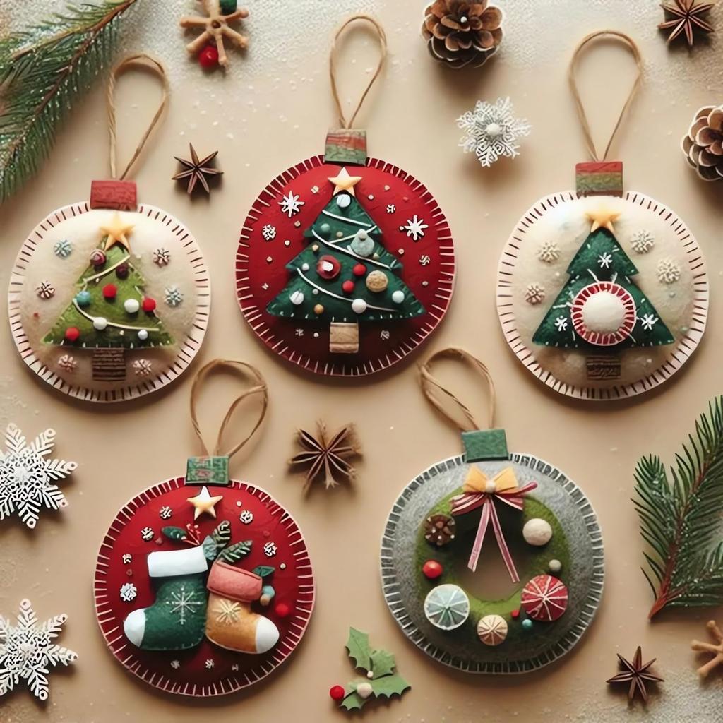 DIY Christmas Felt Patch Kit Sewing Supplies Felt Ornaments Craft Set Multi-Purpose Xmas Felt Mending Kit for Tree & Home Decor