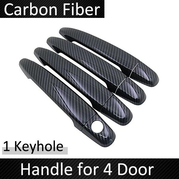 Black Carbon Fiber Door Handle Cover for Toyota Alphard Vellfire AH20 2008~2015 2014 Car Accessories Stickers Trim Set Chrome