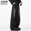 JEEP SPIRIT Men's Loose Fit Straight Leg Denim Jeans