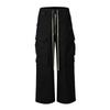 Amerikanischer Stil Freizeithose Schwarz Cargohose Mehrere Taschen Locker Weites Bein für Herren Y2K Frühling Herbst