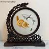 1pc, Su Embroidery Ornaments, Chinese Embroidery Crafts, Double Sided Embroidered Ornament, Solid Wood Desktop Decoration
