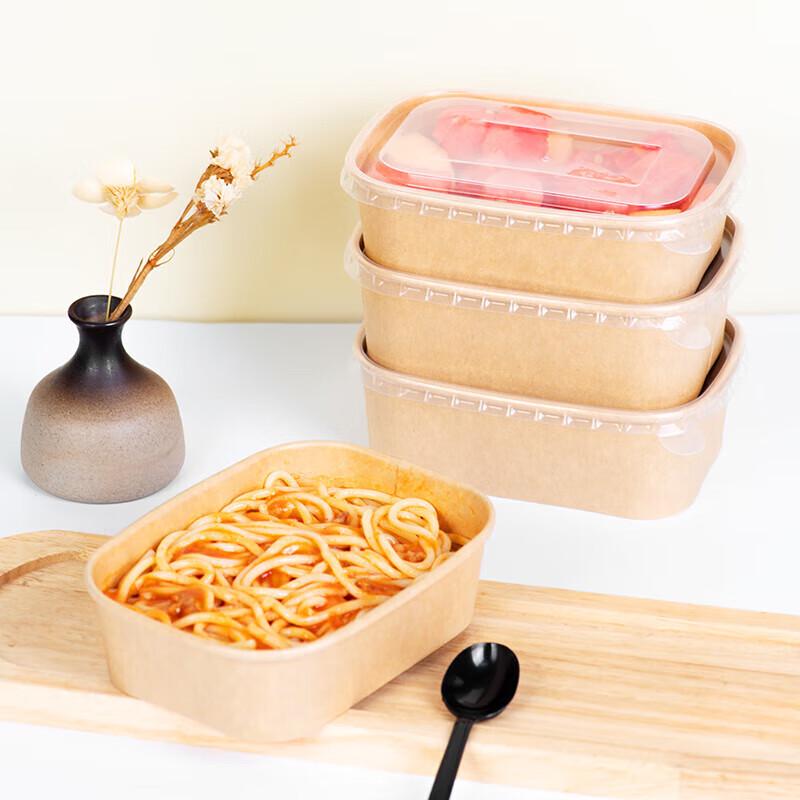 Disposable Kraft Paper Food Containers with Lids