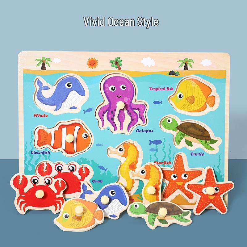 Wooden Alphanumeric Puzzle Board for Kids – Educational, Cognitive Matching & Hand Grab Toy