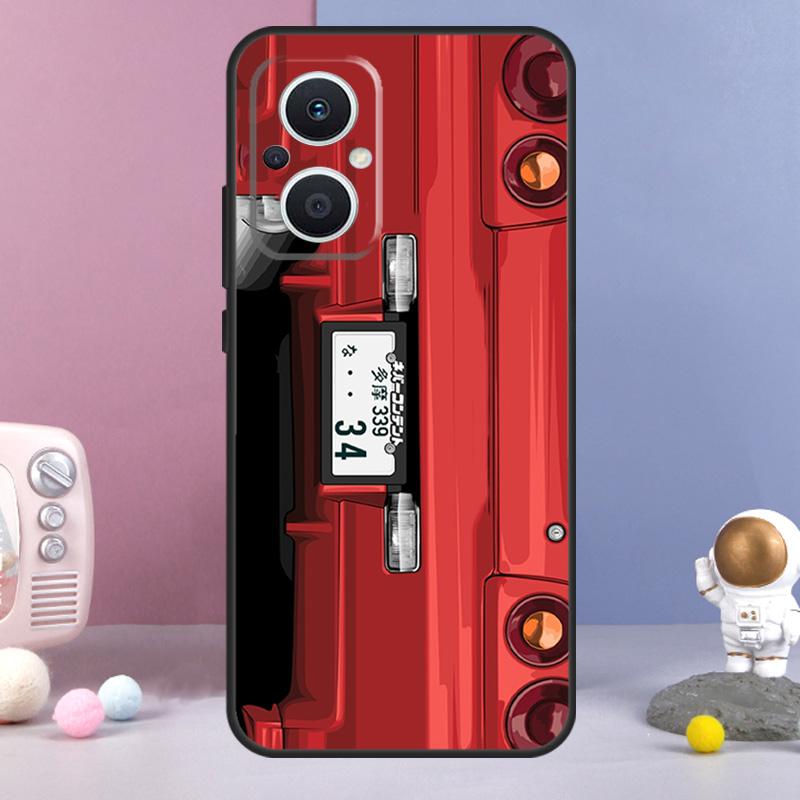 Car Back Cartoon Art JDM Funda For OPPO Reno 11 F 12F 13F 14F 10 12 13 14 Pro 7 8 Lite OPPO Find X9 X6 X5 X8 Pro Case