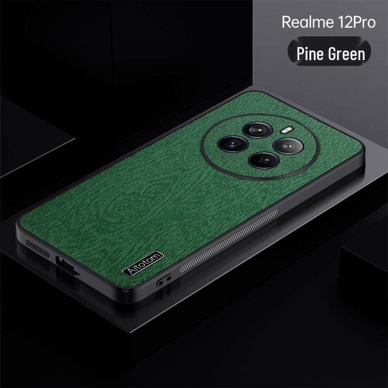

Противоударный чехол для телефона OPPO REALME GT6/V60 с текстурой коры 10 5G зелёный