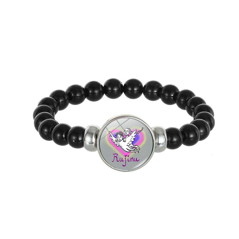 Demon Hunters Saja Boy Beaded Bracelet, Lumi Zoe Mira Black Bead Jewelry