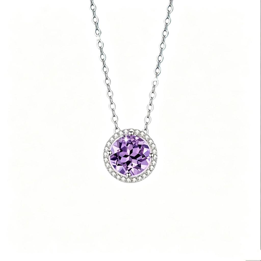 S925 Sterling Silver Natural Topaz December Birthstone Necklace, Simple Versatile Clavicle Chain