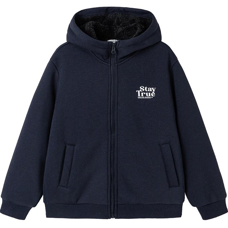 Balabala Kids' Hooded Coral Fleece Winter Coat