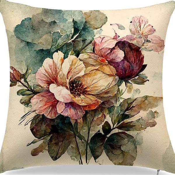 American Retro Linen Peach Leather Velvet Pillow Case Living Room Sofa Office Car Cushion