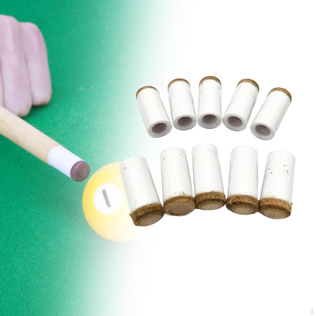 10 Pack Pool Cue Tips and Ferrules, Snooker Repair Professional Billiard Head Thick Long