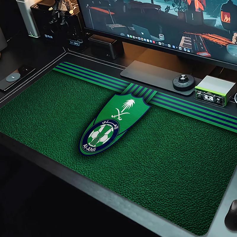 Al-Ahli Saudi FC Lace Solid Color Mouse Pad Large Gaming Table Cushion Non-slip Laptop Tablet Big Mousepad XXL Mat Mini PC Playmat With Lock edge
