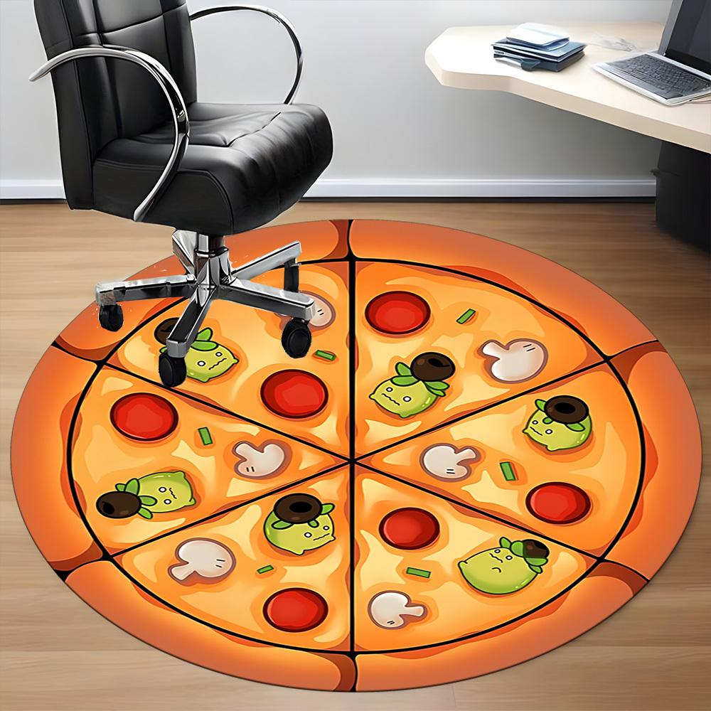 1pc Pizza Slice Office Round Area Rug, Under Office Chairs Bedroom Living Room Home Decor, Room Deco, Available in Various Sizes