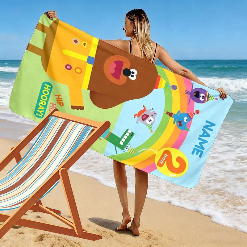 Hey Duggee Print Beach Towel, Large Soft Quick Dry Towel for Beach Camping Swimming