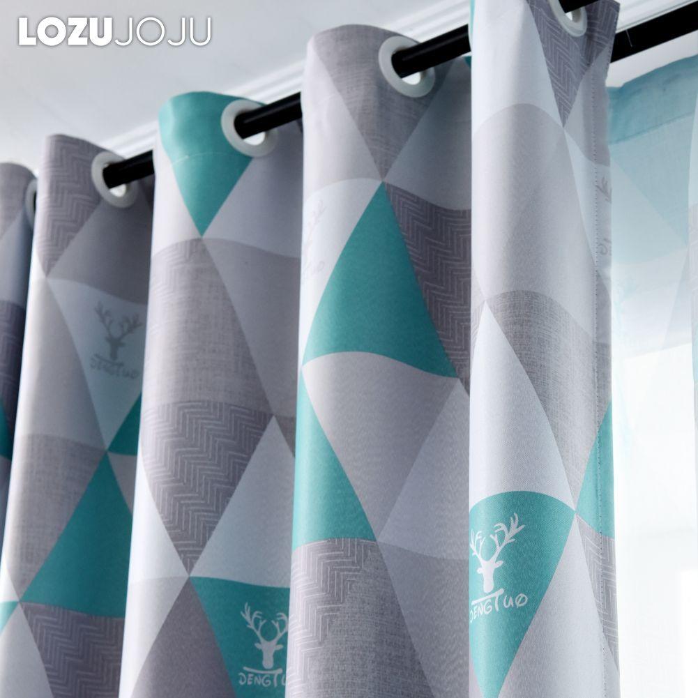 1PC LOZUJOJU Geometric Ins Style Blackout Curtains Modern Minimalist Thick Curtains for Bedroom Living Room Balcony Window for Home Decor